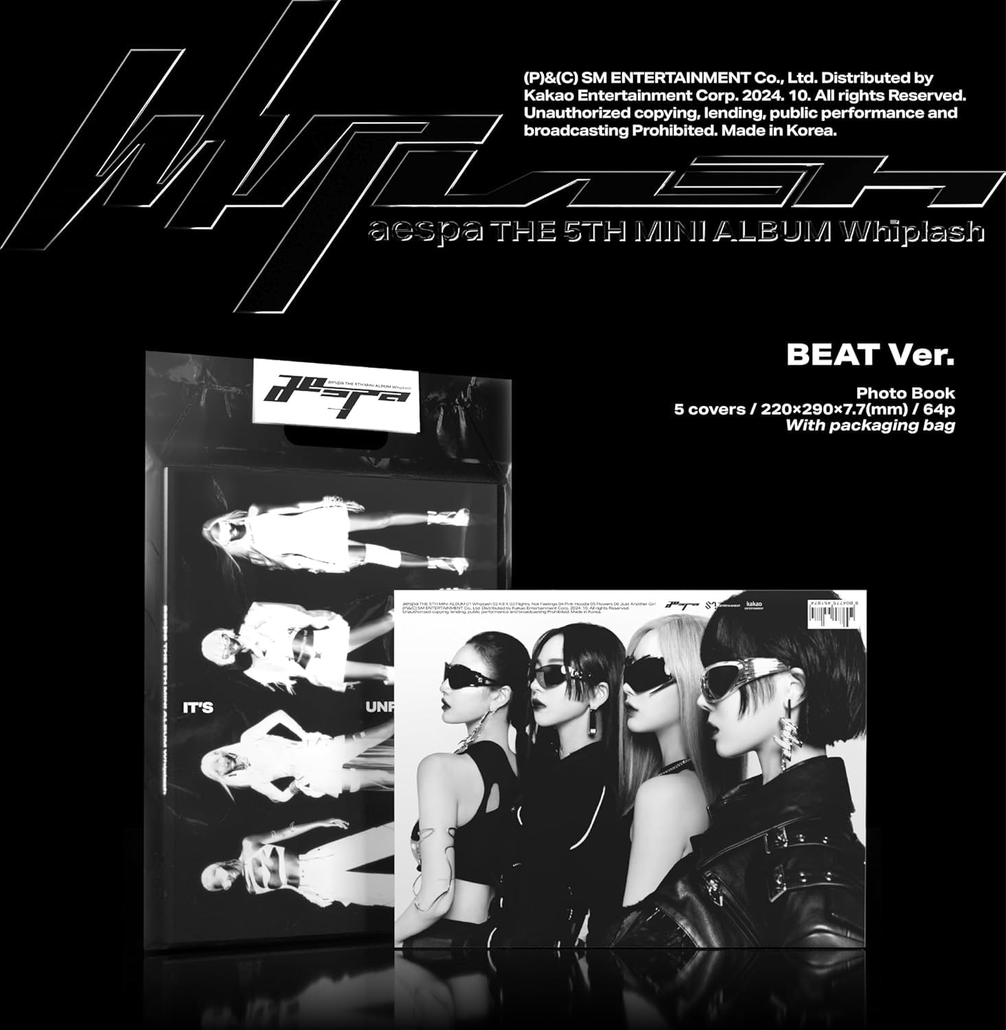 Amazon.com: aespa Whiplash 5th Mini Album BEAT Ver. (BEAT Random